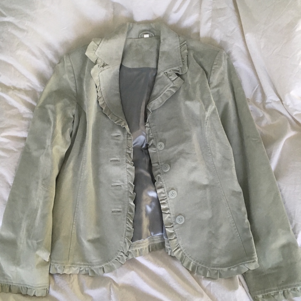 Vintage Suede Grey-Blue-Silver-ish Color Blazer